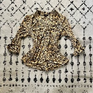 Cocomo rockstar style leopard print blouse S NWT
